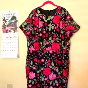 Bright floral embroidered dress